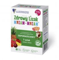 Lizak MNIAM-MNIAM Odpornościowy z naklejką (różne smaki w zestawie) 7 sztuk