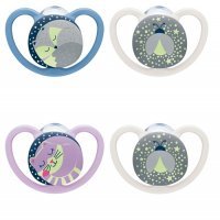 NUK SPACE NIGHT silikonowy smoczek uspokajający 6-18 miesięcy 2 sztuki (736.619)