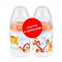 NUK FIRST CHOICE+ Zestaw butelek niemowlęcych 150ml x 2 KUBUŚ PUCHATEK / POMARAŃCZOWY (743.736PO)