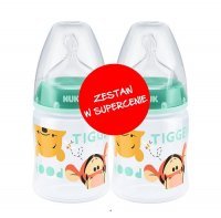NUK FIRST CHOICE+ Zestaw butelek niemowlęcych 150ml x 2 KUBUŚ PUCHATEK / ZIELONY (743.736ZI)