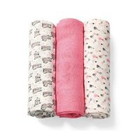 BABYONO Pieluszki bambusowe 70x70 cm, malinowe, 3 sztuki