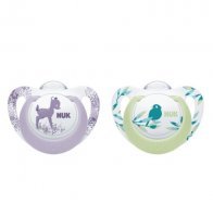 NUK GENIUS COLOR silikonowy smoczek uspokajający 18-36 miesięcy 2 sztuki w pudełku Girl (739.374B)