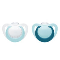 NUK GENIUS silikonowy smoczek uspokajający 18-36 miesięcy 2 sztuki w pudełku Boy (739.373A)