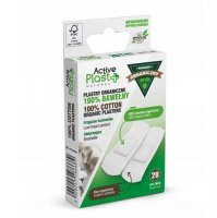 ACTIVE PLAST NATURAL BIO Plastry opatrunkowe ze 100% bawełny organicznej 2cm X 7cm 20 sztuk