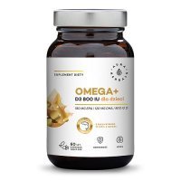 AURA HERBALS Omega + D3 800 IU dla dzieci 60 kapsułek twist-off