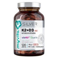 MyVita SILVER Naturalna Witamina K2 ( MK-7 ) 100 mcg + D3 4000 IU MAX 120 kapsułek