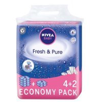 NIVEA BABY PURE & FRESH Chusteczki nawilżane 6 opakowań x 63 sztuki