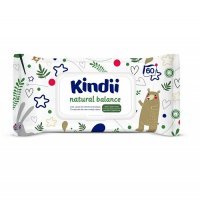KINDII Chusteczki nawilżane Natural Balance dla niemowląt 60 sztuk