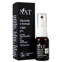NAT Szwajcarski Ekstrakt z konopi Olejek 5% CBD + melatonina, 15ml