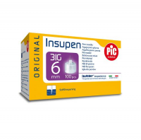PIC SOLUTION INSUPEN Igły do penów insulinowych 31G 0,25 x 6 mm 100 sztuk