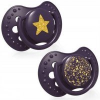 LOVI Smoczek silikonowy dynamiczny 6-18 miesięcy STARDUST 2 sztuki 22/894 violet