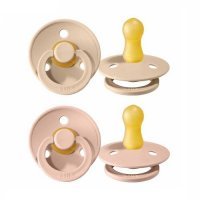 BIBS smoczek z naturalnego kauczuku Hevea rozmiar S VANILLA&BLUSH 0-6 miesiąca 2 sztuki