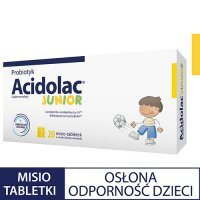ACIDOLAC JUNIOR o smaku białej czekolady 20 tabletek