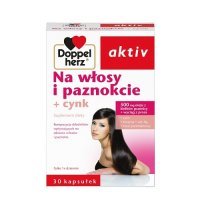 DOPPELHERZ AKTIV Na włosy i paznokcie + cynk 30 kapsułek