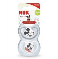 NUK SPACE MYSZKA MIKI silikonowy smoczek uspokajający 18-36miesiący 2 sztuki MICKEY(177.176A)