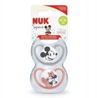 NUK SPACE MYSZKA MIKI silikonowy smoczek uspokajający 18-36miesiący 2 sztuki MINNIE(177.176B)