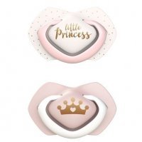 CANPOL Smoczek silikonowy symetryczny ROYAL BABY 0 - 6 miesięcy 2 sztuki 22/650 pink