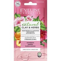 EVELINE COSMETICS NATURAL CLAY & HERBS Nawilżająco - rozświetlająca biomaseczka z różową glinką 8 ml