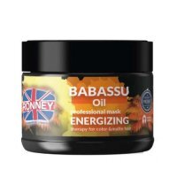 RONNEY Babassu Oil Energetyzująca maska do włosów farbowanych i pozbawionych blasku z olejem babassu, 300ml