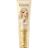 EVELINE COSMETICS GLOW AND GO Rozświetlająco-nawilżający balsam do ciała ze złotymi drobinkami 150ml
