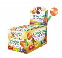 Lizak MNIAM-MNIAM Na koncentrację i odporność o smaku ananasowym DISPLAY 40 sztuk