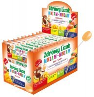 Lizak MNIAM-MNIAM Na Odporność bez cukru o smaku MANGO DISPLAY 40 sztuk