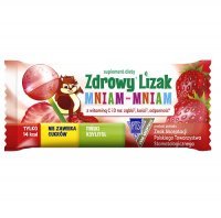 Zdrowy Lizak MNIAM-MNIAM truskawka kształt kulki, 1szt