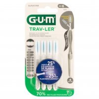 SUNSTAR GUM Trav-Ler Szczoteczka do przestrzeni międzyzębowych 2,0 mm 4 sztuki (szare 1618)