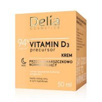 DELIA COSMETICS VITAMIN D3 Przeciwzmarszczkowy krem normalizujący na noc, 50 ml
