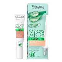 EVELINE COSMETICS ORGANIC ALOE + COLLAGEN Płynne płatki pod oczy zmniejszające cienie i obrzęki