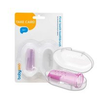 BABYONO Szczoteczka do zębów dla niemowląt na palec różowa (723/03)