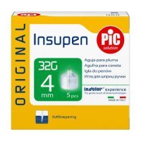 PIC Insupen 32G 4mm Igły do penów insulinowych, 5 sztuk