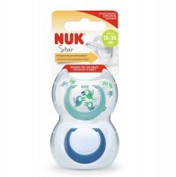 NUK STAR Silikonowy smoczek uspokajający 18-36 miesięcy dla dziewczynki 2 sztuki (739.745B)
