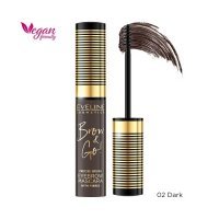 EVELINE COSMETICS BROW&GO! Mascara do brwi z zagęszczającymi włókienkami nr 02 dark