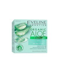 EVELINE ORGANIC ALOES+COLLAGEN Nawilżająco matujący żel do twarzy dzień/noc 50ml+Żel do ciała 20ml