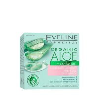EVELINE ORGANIC ALOES+COLLAGEN Nawilżająco - łagodzący krem - żel do twarzy 50 ml