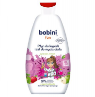 BOBINI FUN Płyn do kąpieli i żel do mycia ciała wysoka piana o zapachu jabłuszka 500 ml