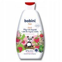 BOBINI FUN Płyn do kąpieli i żel do mycia ciała wysoka piana o zapachu malin 500 ml