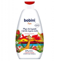 BOBINI FUN Płyn do kąpieli i żel do mycia ciała wysoka piana o zapachu truskawek 500 ml