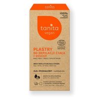 TANITA VEGAN plastry do depilacji ciała z woskiem i olejem migdałowym 12 szt + chusteczka z oliwką