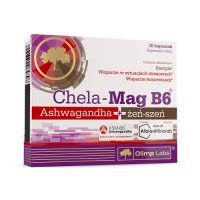 OLIMP CHELA MAG B6 Ashwagandha + Żeń-szeń 30 kapsułek