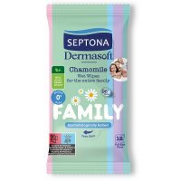 SEPTONA Dermasoft Family Nawilżane chusteczki z rumiankiem, 12szt.
