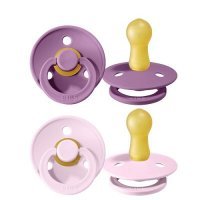 BIBS smoczek z naturalnego kauczuku Hevea rozmiar S LAVENDER PINK 0-6 miesiąca 2 sztuki
