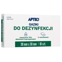 GAZIKI do dezynfekcji APTEO 30 x 30 mm 10 sztuk