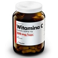 WITAMINA C naturalna 500 mg 60 kapsułek szklana butelka HAUSTER