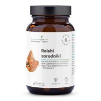 AURA HERBALS Reishi zarodniki 800 mg + witamina C 60 kapsułek