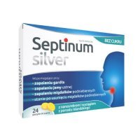 SEPTINUM SILVER 24 pastylki do ssania przy bólu gardła