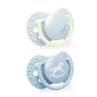 LOVI Smoczek silikonowy dynamiczny BABY SHOWER dla chłopca 0-2 m 2 sztuki 22/900