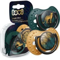 LOVI Smoczek silikonowy dynamiczny JUNGLE VIBES dla chłopca 0-3 m 2 sztuki 22/901