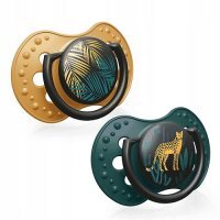 LOVI Smoczek silikonowy dynamiczny JUNGLE VIBES dla chłopca 6-18 m 2 sztuki 22/903